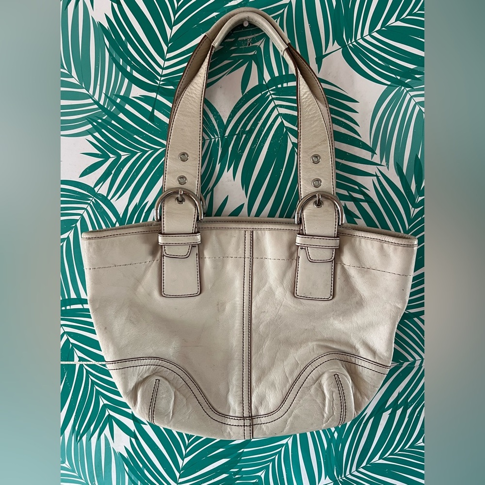 Vintage white Coach soho leather satchel handbag model 9544 - Picture 4 of 13
